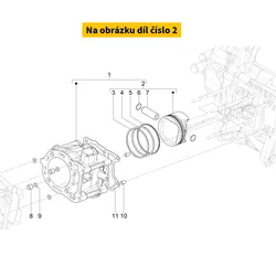 Piaggio Piston (T) Ø75 PIAGGIO Quasar HPE 310 I.E H2O 4T 4V E5+ Cat.3 1A0264190T