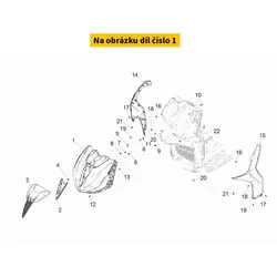 Piaggio Front Shield  Competition Crystal Grey G18 1B007007000G18