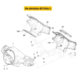 Piaggio Front handlebar cover Shiny Black 90 1B01117500090
