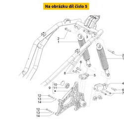 Piaggio Beugel Kopp. Schokdemper Acht. Re 1C005281