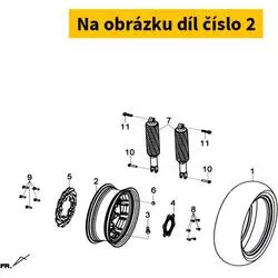SYM Rr. Cast Wheel Comp. Bk-001c 42601-L1G-000-KB1