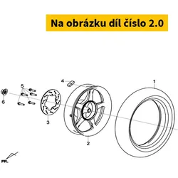 SYM Rr. Cast Wheel  Comp Bk-001c 42601-LDA-000-KB1