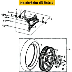 SYM RR. cast wheel COMP 42601-XRA-010-KR