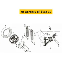 SYM Rear Cushion Assy Red (R-100c) 52400-LGA-000-RY