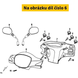 SYM Front Handle Cover White (WH-8018P) 53205-ALA-000-WD