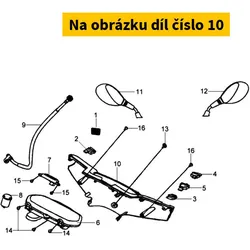 SYM Rear Handlebar Cover Grey (Gy-096s) 53206-HHA-000-GB