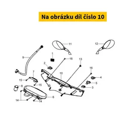 SYM Rear Handlebar Cover Blue (Bk-001bup) 53206-HHA-000-KJ