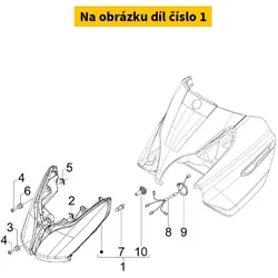 Piaggio Headlamp With Wiring Harness 641214