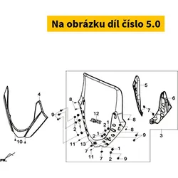 SYM Right Wind Screen Cover 67112-L4A-000