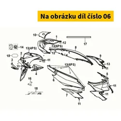 SYM R. Body cover (WH-006) 83500-X8A-000-WA