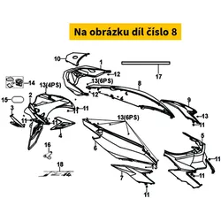 SYM L. Body cover (BR-497U) 83600-X8A-000-AJ