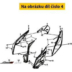 SYM LH body cover(BU-300S) 83600-XB1-000-BU