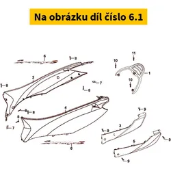 SYM R body cover Symphony 125 S emblem 87127-AR1-000