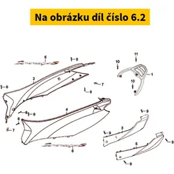 SYM L body cover Symphony 125 S emblem 87128-AR1-000