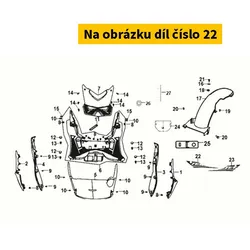 SYM R. side cover stripe (White) 87131-X8A-000-T1