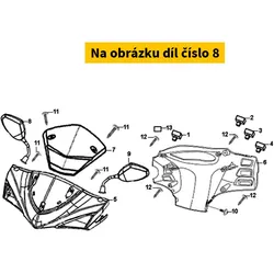 SYM Rearview mirror right SYM Symphony 50-125 SR 2010-2021 88110-ANA-000-M1