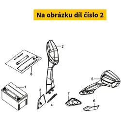 SYM Rearview mirror right SYM GTS 125-250 2005-2008 Matt Black (BK-001U) 88110-HMA-000