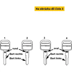 Kymco Schlüsselrohling Bart re. MA0726