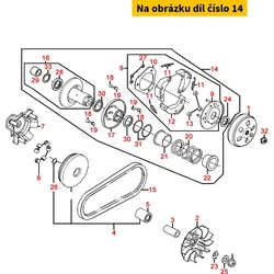 Kymco Fliehkraftkupplung u. Riemenscheibe kpl. MA1258