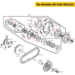 Kymco Fliehkraftkupplung u. Riemenscheibe kpl. = MS6125 MA2525