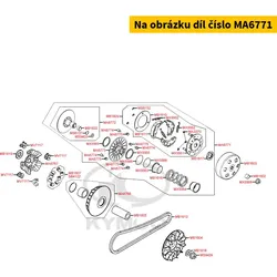 Kymco Fliehkraftkupplung u. Riemenscheibe kpl. = MA9924 MA6771