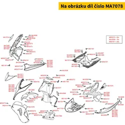 Kymco Abdeckung f. Beinschild oben, schwarz MA7078