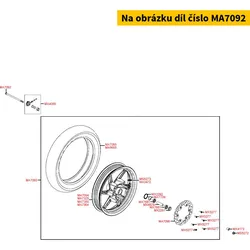 Kymco Schraube G12x143 SK14/B23/M Achse vo. = MB8426 MA7092