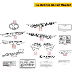 Kymco Aufkl.vo.li.unten(New Sports Scooter)f.Fzg.weiss MA7322