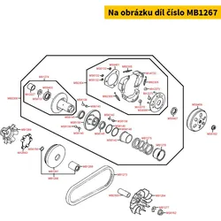 Kymco Variator Trägerscheibe ohne Gleitbuchse = MB1266 MB1267