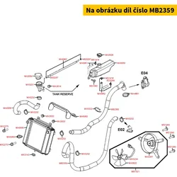 Kymco Kühlwasserschlauch Kühler z. Thermostat MB2359
