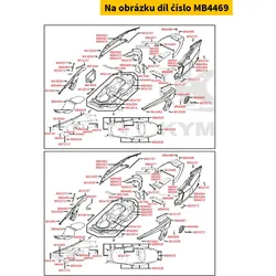 Kymco Helmfachverkleidung hinten f.Fzg.steingrau-met. MB4469