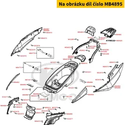 Kymco Seitenverkleidung li. unten basaltgrau MB4895