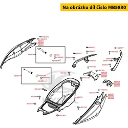 Kymco Seitenverkleidung hinten re. weiß matt (J8P) MB5880