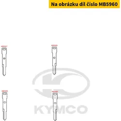 Kymco Schlüsselrohling Embl. oval Bart re. = MB5958 MB5960