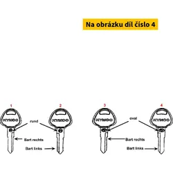 Kymco Schlüsselrohling Bart li. MS1308