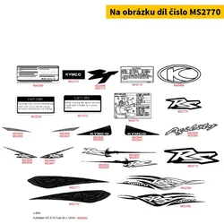 Kymco Aufkleber f. Verkleidung vorne,  f. orange & rot MS2770