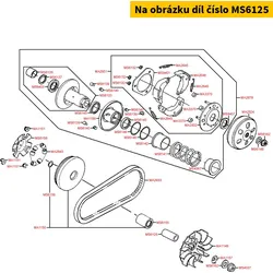Kymco Fliehkraftkupplung u. Riemenscheibe kpl. MS6125