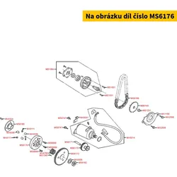 Kymco Gehäuse Anlasserfreil. M6li.dreher, Ø74mm = MB1999 MS6176