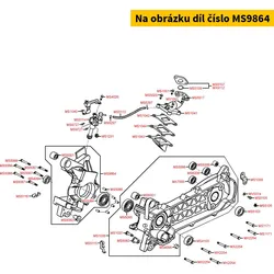 Kymco Kurbelgehäuse re. m.Lager u.Druck Anschl. MS9864