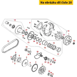 Kymco Kickstarterwelle (Spindel) f. MB1078 MX4189