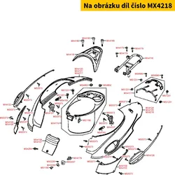 Kymco Seitenverkleidung li. oben silber MX4218