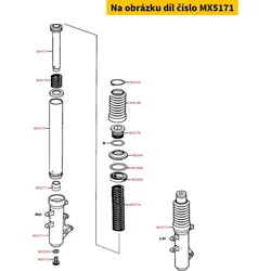 Kymco Tauchrohr re. silber MX5171