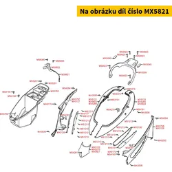 Kymco Helmfachverkleidung vorne (Keil) rot MX5821
