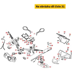Kymco Lenkerverkleid.hinten grau matt f. S9S MX6344