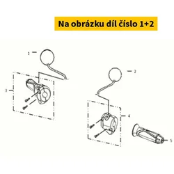 Super Soco Rearview mirror set SUPER SOCO TC 2020-2021 black S88109-QSM-C000