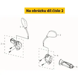 Super Soco Rearview mirror left SUPER SOCO CPx/ TS/ TSx/ VS1 2020-2024 black S88120-QSM-A50