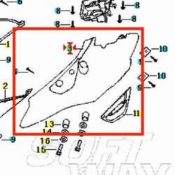 Keeway Bočnice levá - červená