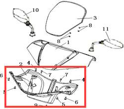 Keeway Kryt řidítek spodní