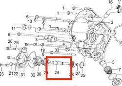 Keeway Vodní pumpa - hřídel