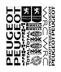 Motografix Polepy Peugeot 30 x 28 cm --černé